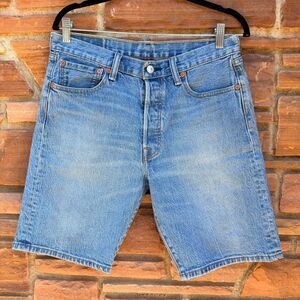 Levi’s 501 Denim Shorts Mens 32 Button Fly Blue Jean Shorts Made in Egypt